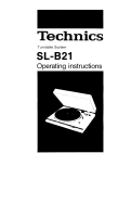 Technics - SLB-21 - Owners manual 